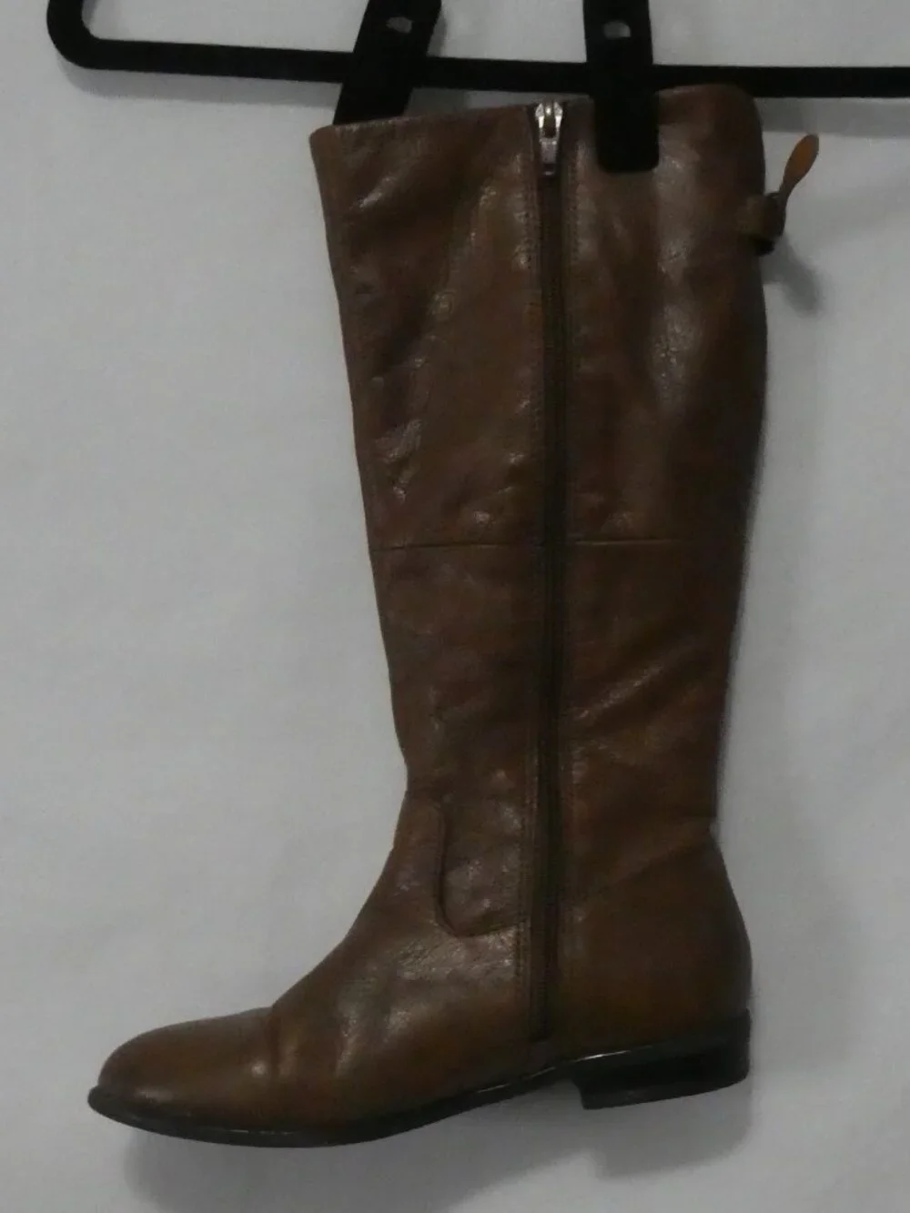 ALDO Brown Leather Knee High Riding Boots Back Buckles - Size 5 - Picture 13 of 16
